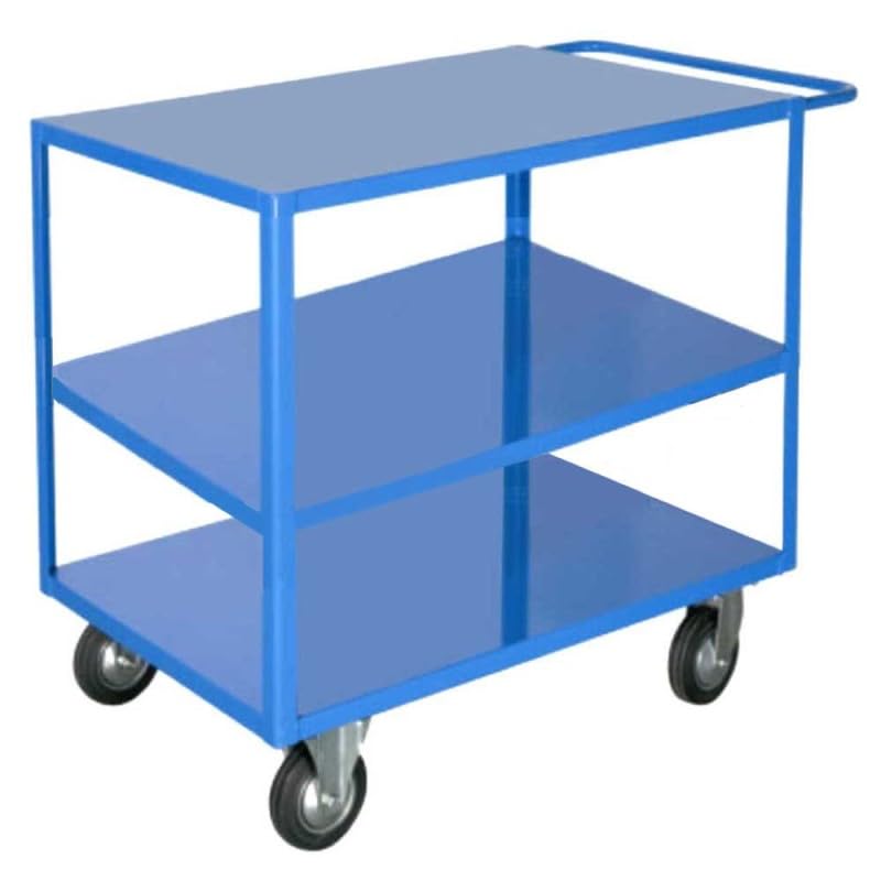 Carrello 3 ripiani lisci cm.120x80xh.90 PKg.500 per movimentazione in uffici aziende officine magazzini laboratori 40F3-3