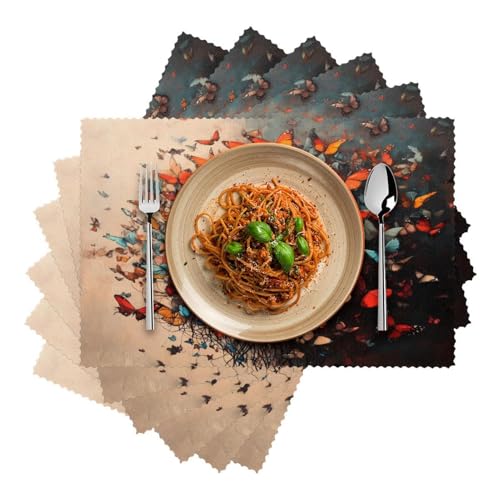 Set de table rectangulaire papillon pour repas de famille chaleureux - 3