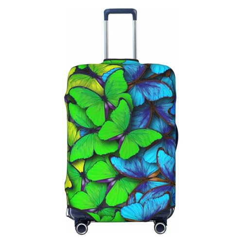 Multicolored Butterflies Print Luggage Cover For Suitcase,Washable Elastic Travel Suitcase Protector With Zipper Closure And Bottom Buckle – Fits 18-32