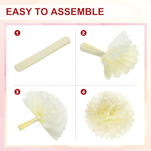 Pompons en papier de soie de 30,5 cm PATIKIL vert clair pour mariage