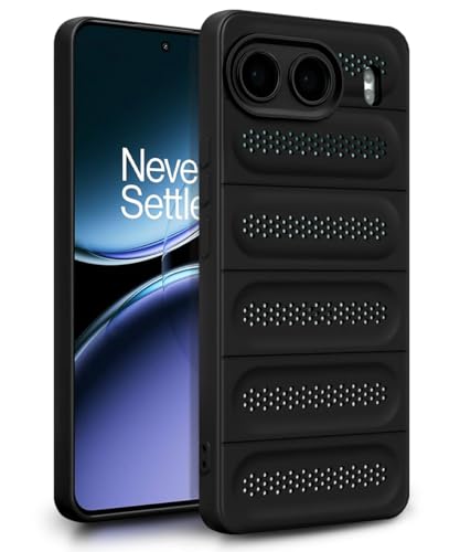 Image of WOW IMAGINE Ultimate Silicone Back Cover Case for 1+ OnePlus Nord 4 5G | Heat Dissipation Thin Soft TPU | 360 Camera Protection | Breathable Cooling Holes - Pitch Black