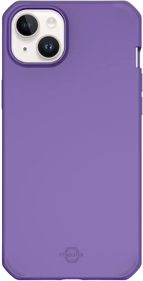 ITSKINS Hybrid R // Silk Protective Phone Case for iPhone 14/iPhone 13, Slim Hybrid Case, Anti-Slip, Soft, and Heavy Duty Shockproof Cover, Military Phone Case - Light Purple