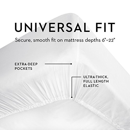 800 Thread Count 100% Cotton Sheet White King Sheets Set, 4-Piece Long-Staple Combed Pure Cotton Best Sheets for Bed, Breathable, Soft & Silky Sateen Weave Fits Mattress Upto 18'' Deep Pocket