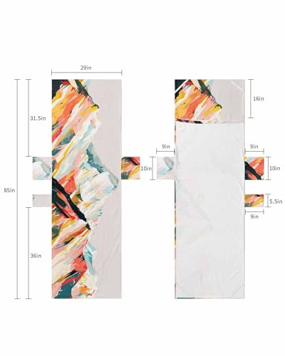 Mountains Grey Beach Lounge Chair Towel Cover, Soft Chaise Lounge Towel with Side Pockets Patio Pool Chairs Cover for Beach/Pool Sunbathing 29x85 Coloured Multi Abstract Modern Painting