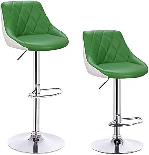 eSituro Bar Stools Black/White Barstools Set of 2 Adjustable Steel Bar Stools for Home Breakfast Bar Counter Kitchen Bar Stools with Footrest & Backrests