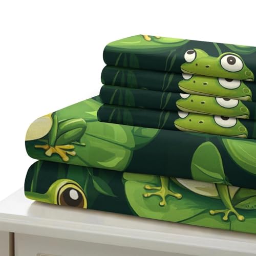 Housse de couette grenouille 3D parure de lit microfibre 200x200cm - 7