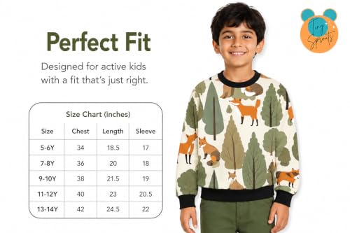 Image of Tiny Sprouts Kids Sweatshirt | JungleFox Theme | Unisex | Ages 5-14