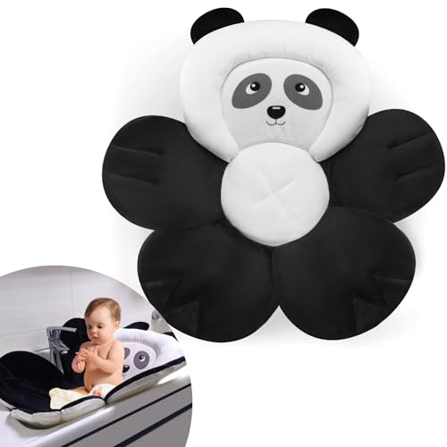 PandaEar Baby Bath Pad for Infant Newborn | Bath Seat Soft Panda Cushion Mat for Sink Bathtub Essentials Shower Gift (Black) by PandaEar - Used condition - US$22.28