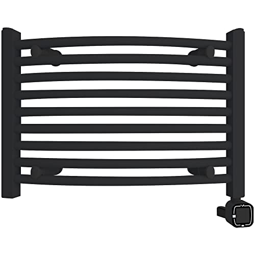 HEATGENE Smart Towel Warmer with Timer and Temperature Control, Smart Liquid Filled Towel Rails, Matte Black
