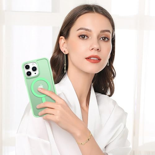 Image of BENTOBEN Thermoplastic Polyurethane for Iphone 15 Pro Max Case,iphone 15 Pro Max Magnetic Phone Case [with Magsafe] Translucent Matte Slim Women Men Case Cover for Iphone 15 Pro Max 6.7 inch,green