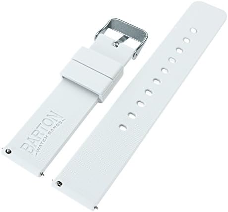 BARTON WATCH BANDS 22mm White Soft Silicone Quick Release Straps - 2