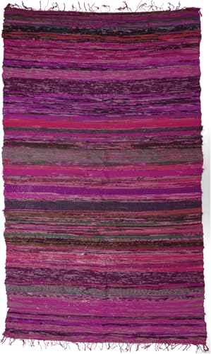 GURU SHOP Leichter Flickenteppich, Flickendecke 100x160 cm - Lila-bunt