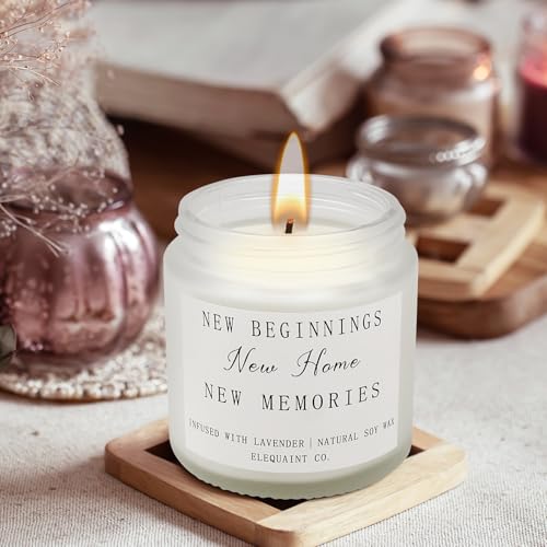 Ronoza Einzugsgeschenke Wohnung, Einweihungsgeschenk Duftkerze im Glas, Einweihungsgeschenk Haus, Geschenk zum Einzug, Einweihungsgeschenk Wohnung, Neues Zuhause Geschenk (Lavendel)