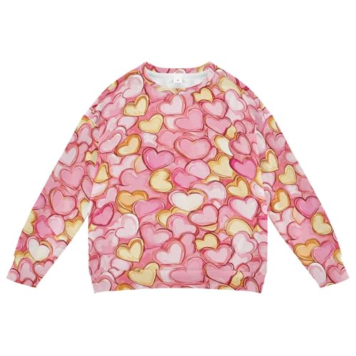 JUNZAN Cartoon Cute Golden Pink Love Little Boys Sweatshirt Hoodie Fleece Fall Tops Shirts Athletic 4T