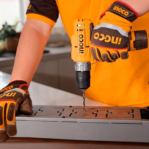 Image of INGCO 12V Cordless Drill Machine, 2 Speed Adjustment 400 /1500RPM, Battery Drill Machine Ideal For DIY with 1Pcs Battery, Type C Charging