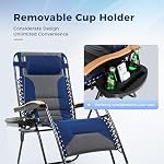 XXL Padded Zero Gravity Chair Outdoor Recliner, 30" Wide 400LBS - Image 5