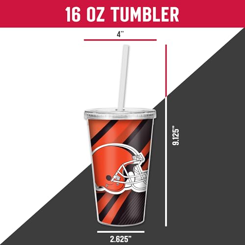 Gobelet Cleveland Browns NFL transparent avec paille isotherme - 6
