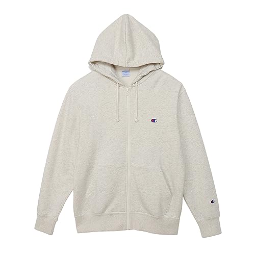 [チャンピオン] パーカー 長袖 裏毛 COTTON USA ワンポイントロゴ刺繍 ジップフーデッドスウェットシャツ C3-W104Z メンズ オートミール