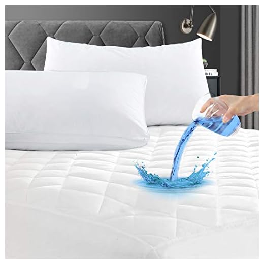 King Size Quilted Fitted Mattress Pad, 100% Waterproof Breathable Mattress Protector, Noiseless Hollow Cotton Mattress Topper, Fitted 8"-26" Deep, Dust Proof