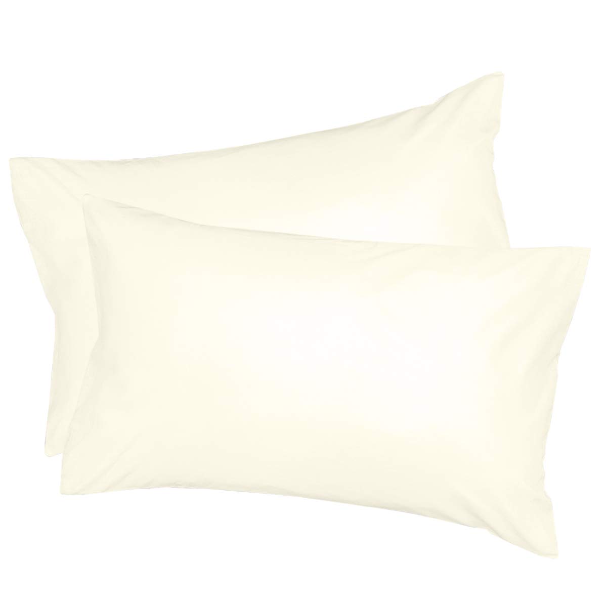 100% Pure Cotton Housewife Pillow Cases (x2) by Euphoric Bedding ® (Cream)