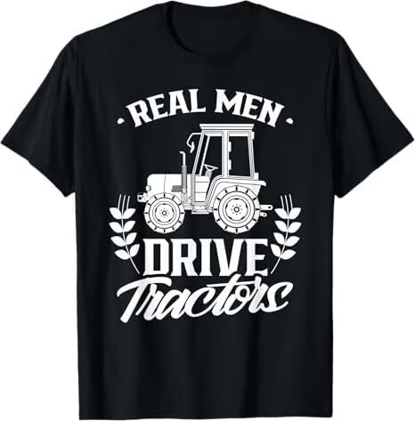 リアルメン トラクターを運転する 牧場 農場 農家 農業 ファーマーズ Tシャツ [並行輸入品]