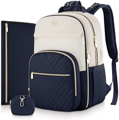 Diaper Bag Backpack, Quilted Baby Bag with Changing Pad & Strolle...