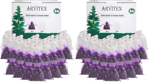 Image of 52 Pack Cedar Chips and Natural Dried Lavender Sachets Bags - Stop Clothes Damage, Cedar and Lavendar Home Fragrance for Drawers and Closets