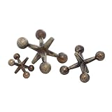 Deco 79 Metal Jack Decorative Sculpture Weathered Home Decor Statues, Set of 3 Accent Figurines 5', 4', 3'H, Gold