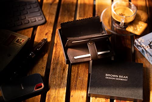 Image of BROWN BEAR Premium Branded Men's Pure German Nappa Leather, RFID ATM Card Holder (Brown, Chocolate)