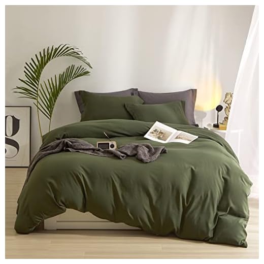 HighBuy Dark Green Duvet Cover Queen (90x90 Inch) Jersey Knit Cotton 3 Pieces Bedding Set Luxury Soft Knit Cotton Comforter Cover Queen Size with Zipper Closure & Corner Ties