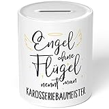 JUNIWORDS Spardose Sparbüchse, Engel ohne Flügel nennt Man Karosseriebaumeister (5169085)