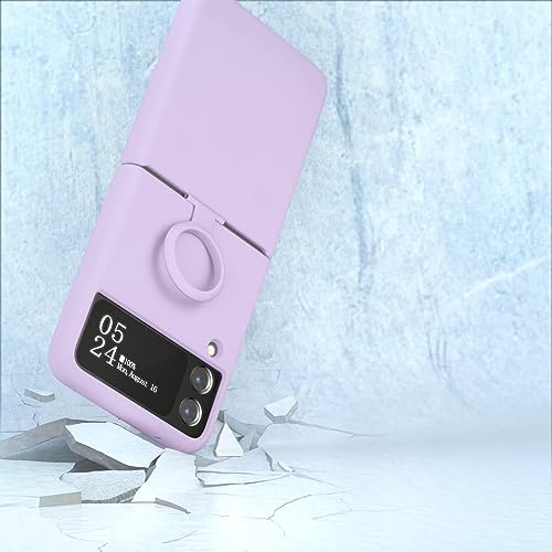 Image of MIDOS Back Cover Compatible with Samsung Z Flip 3 Silicone Case Full Protection Shock Proof Case for Samsung Galaxy Z Flip 3 (Purple)