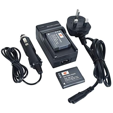 DSTE 2-Pack Rechargeable li-ion Battery + DC16U Travel and Car Charger Compatible for DB-110,Ricoh GR III,Ricoh GR IIIx,Ricoh WG-6,Ricoh G900,Ricoh G900SE Camera Cover