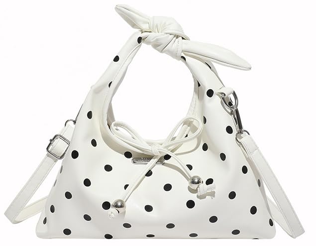 Polka Dot Tote Bag for Women Small Clutch Handbags Shoulder Purse Satchel for Travel Work