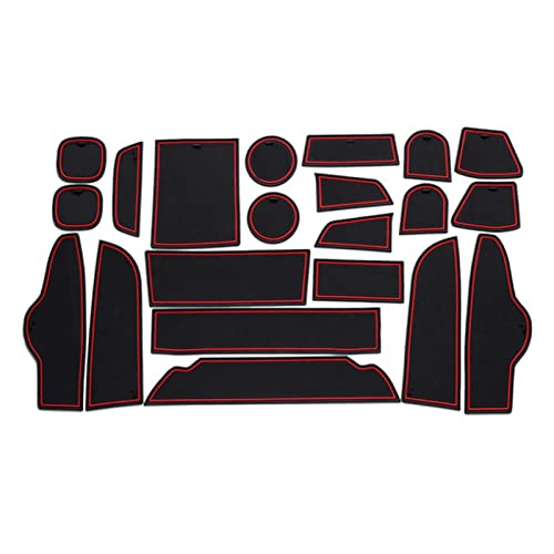 Alfombrillas de goma antideslizantes posavasos interiores coche X4 F26 color negro y rojo