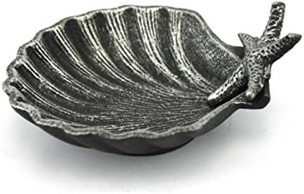 Hampton Nautical Cast Iron Shell with Starfish Decorative Bowl, 6...
