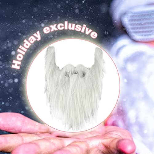 NITAIUN 4 Pieces Fake Beards Funny Fake Mustaches Whisker Christmas Costume Accessories Mardi Gras Party Supplies for Adult Kids Teens Halloween Dress Up Disguise Santa Claus (4Pcs)