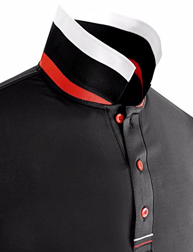 Bcpolo メンズポロシャツDriフィット半袖 Black S