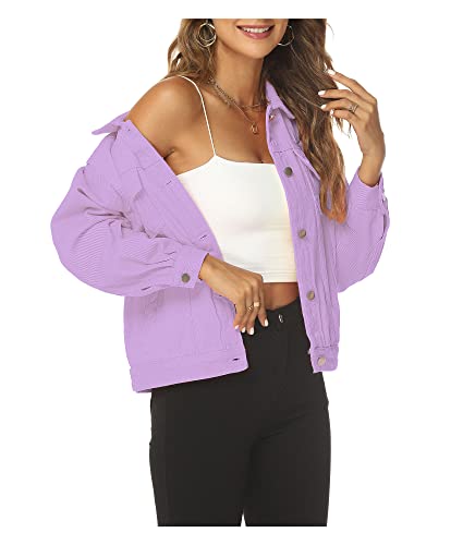 LifeShe Women's Basic Button Down Denim Jean Jacket Coat2