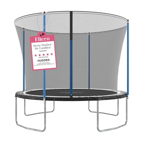 HUDORA Trampolin Start 300 - Trampolin Outdoor mit Stabiler Randabdeckung & innenliegendem Netz - Netz-Trampolin für Kinder & Erwachsene bis 100 kg - Hochwertiges & Robustes Familientrampolin