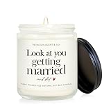 PETALSUN Bride Gifts, Bachelorette & Bridal Shower Gift for Bride - 7oz Handmade Lavender Natural Soy Wax Candle - Engagement Gifts for Couples, Wedding Candles