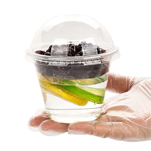 Image of Golden Apple Cup series, 9oz-50sets Clear Plastic cups+2oz insert with Dome lids no hole, BPA Free