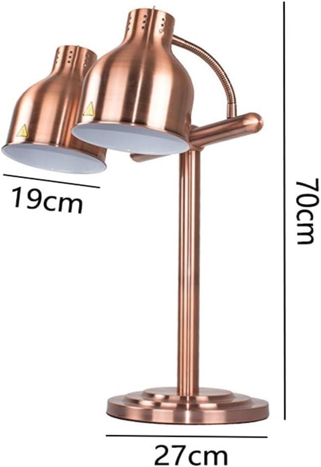 Lampe chauffante pour aliments réglable à double tête en acier inoxydable - 7