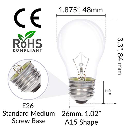 A15 E26 25W Appliance Bulb