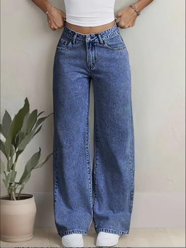 Image of Nifty Women's Denim Stretchable High Waist Light Wash Baggy Jeans || Back Pocket Bow tie Detail