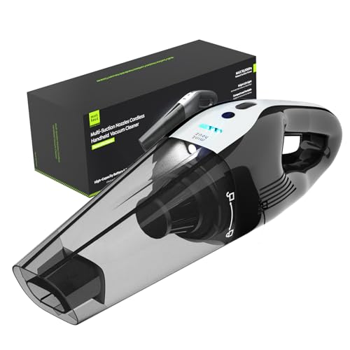 Minthouz Handheld Vacuum Cleaner, 10000PA Car Vacuum Cleaner Cordless with Powerful Suction, Portable Rechargeable Mini Hand Held Car Hoover, Long Runtime, Fast Cahrge, Large Capacity, Black