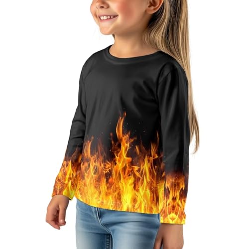 Boys' Casual Long Sleeve Tees with Round Neck Lightweight Soft 3D Print Shirts 3-16T4