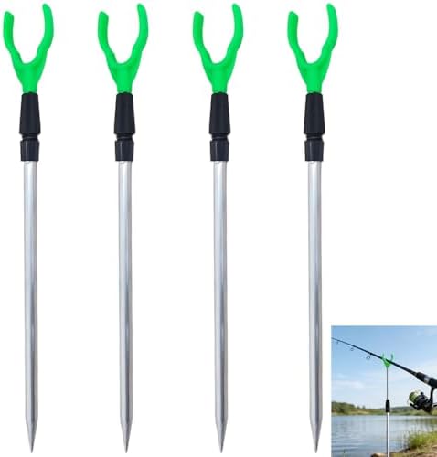 4 PCS Fishing Rod Holder Set, Bankstick Adjustable Extending Rod Rest ...
