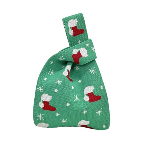 Borsa tote lavorata da a tracolla natalizia della spesa Frizione Modello femminile a donna verde