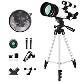 【Ampliación múltiple, amplia aplicación 】Este telescopio refractor tiene un ocular de H20 mm (aumento de 15 veces); un ocular de H6 mm (50 aumentos). También tiene un buscador de estrellas de posicionamiento 5X24.Puede usarse para observar el cielo nocturno durante el día y la noche, y disfrutar del paisaje lejano.